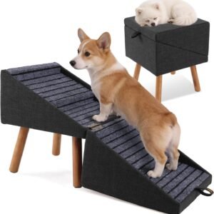 Small Dog Stairs: 2-in-1 Steps and Ottoman for Comfort, Safety, and Accessibility